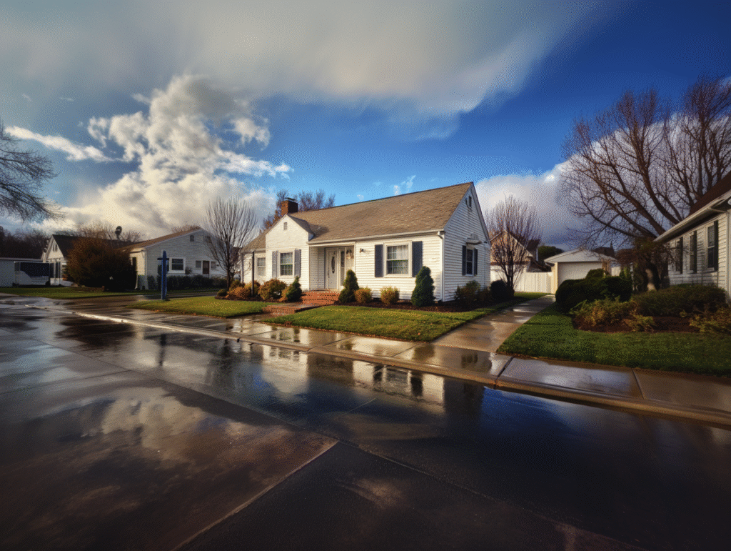 house sitting off a road with fresh paint